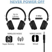 Storemax Coverzone Mikrofonlu Bluetooth 5.0 Kablosuz Kulak Üstü Kulaklık Gürültü Engelleme Özelliği Sporda Doğada Evde Rahat Kullanım Siyah Renk F1003