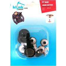 Storemax Çakma Düğme 17 mm Kendin Yap Kiti, Kot Pantolon, Kot Mont Için Çekiçle Uygulama Aparatları ve 8 Adet Çivili Düğme Takım-Paslanmaz Pirinç (Antik Sarı)