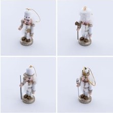 Storemax Yılbaşı Süsü Kurşun Asker Seti, 10 Cm, Beyaz 4 Adet