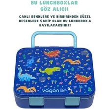 Storemax Bento 1000ML Lunchbox Tek Katlı 3 Bölmeli Kulplu Abs Plastik Çocuk Sefer Tası Yemek Kutusu (Lacivert)