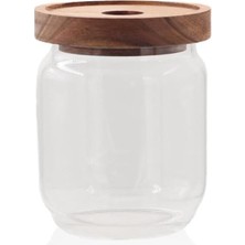 Storemax Ahşap Kapaklı Cam Saklama Kabı 500 ml