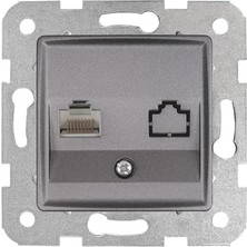 Storemax Granit Grisi Tekli Data CAT5E Mekanizma ve Kapak