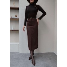 Esra Helvacı Kemerli Yırtmaçlı Kalem Etek