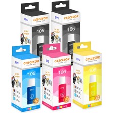 Storemax Cescesor Epson 105-106 Için 4 Renk Mürekkep Seti 1X140ML 4X70 ml