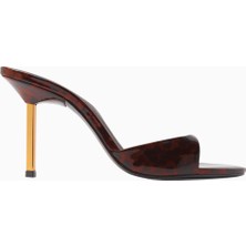 Schutz Open-Toe 87 Parlak Patent Deri, Ince Bantlı ve Metalik Topuklu Sandalet