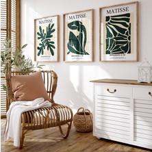 Pam Studio Matisse Tarzı Minimalist 3’lü Ahşap Çerçeveli Tablo Seti – Modern Sanat Poster Duvar Dekoru
