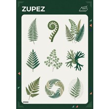 Zupez Botanik Eğrelti Otu Desenli Ütüyle Uygulamalı Premium Kumaş Transferi