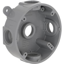 Storemax Bell Yuvarlak Hava Koşullarına Dayanıklı Kutu, Beş 1/2 Veya 3/4 Inç Dişli Çıkışlar, Gri