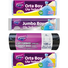 Parex Çöp Torbası Jumbo Boy ve Orta Boy Dörtlü Paket