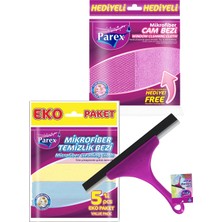 Parex Cam Sileceği Cam Bezi ve 5'li Mikrofiber Temizlik Bezi Paketi