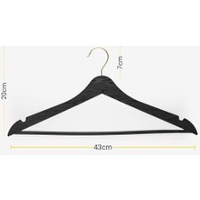 Storemax 24 Adet Siyah Ahşap Görünümlü Plastik Askı Kıyafet Elbise Gömlek Askısı Kancalı