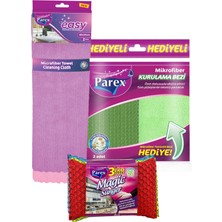 Parex Temizlik Bezi Kurulama Bezi ve 3'lü Magic Sünger Paketi