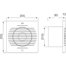 Storemax Horoz 15 cm (150&APOS;LIK) Aspiratör Fan – 150 M³/h Debi | Banyo, Mutfak ve Wc Için Havalandırma | 20W, 47 Db, 1350 Rpm | IP20 Korumalı, Sessiz ve Enerji Tasarruflu Fan