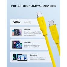 Storemax MacBook Pro, 15 Pro Max Plus, iPad Pro/air, Galaxy S23ULTRA, Piksel, Anahtar, 3.3 Ft, Sarı Için 140W USB C - USB C Kablosu Pd 3.1 Tip C Hızlı Şarj Kablosu