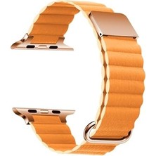 Storemax Ile Uyumlu 7 41MM Krd-78 Pu Deri Kordon Strap Kayış Turuncu