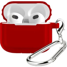 Storemax Labs 3 Uyumlu Rubber Silicone Kancalı Yumuşak Silikon Kılıf 3 Uyumlu Kulaklık Kılıfı (Kırmızı)