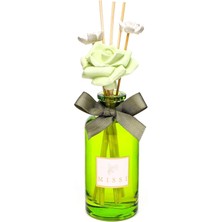 Storemax 180 ml Yeşil Cam Şişe Çiçek Bambu Çubuklu Jasmin Oda Kokusu