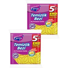 Parex Temizlik Bezi 5'li Paket 34 x 35 cm Ikili Paket