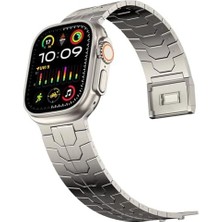 Storemax ile Uyumlu Titanyum Serisi Manyetik Tokalı Hafif ve Rahat Çelik Kordon Kayış (42-44-45-46-49 Mm) Boyutlarına Uyumlu (Titanyum, Symetric)