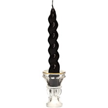Storemax Yılbaşı 2'li Twirl Glow Siyah Şamdan Mum Seti (18 Cm)
