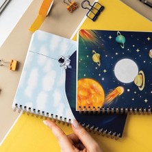 Storemax A5 Spiralli Karton Kapak 2’li Set Çizgili Okul Defteri 80 Yaprak, Ders Programlı Galaksi