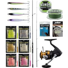 Yek Outdoor Yekoutdoor Fireworm Lrf Seti Okuma Wave Up Spin 213CM 1-10GR 2 Parça Olta Kamışı&shimano Makina Fx 1000 Fc
