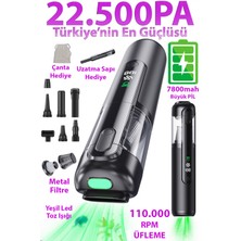 22500PA 7800MAH Pil 120W Dybox Güçlü Green Toz Işıklı Portatif Üflemeli Sessiz Araç Süpürgesi