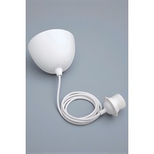 Ocean Point E27 Sarkıt Avize Kablo Seti, Metal Tavan Başlığı, 1 Metre, Bakalit Duy, Mat Beyaz