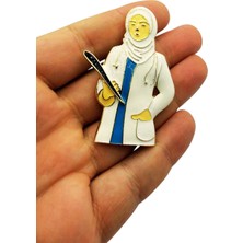BB Bi Butik Shop Kadın Doktor Hemşire Broş – Tıp Figürlü Renkli Rozet Pin Hediyelik Sağlıkçı Aksesuarı