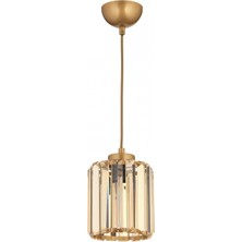 Avonni AV-7013-520-T1-BSA Sarı Boya Modern Avize E27 Metal Kristal H: 60 cm, Ø: 12 cm