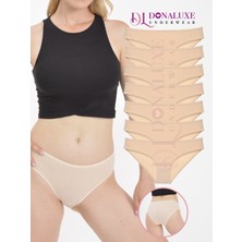 Donaluxe Kadın Slip Külot, Ten Renk Bikini Külot, Pamuklu Yumuşak Kumaş 7'li Paket Bikini Külot
