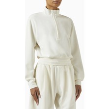 Good American Air Half Zip Sweatshirt, Spor-Şık, Günlük Konforlu Scuba Tasarım