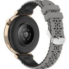 Dexmon Huawei Watch Gt4 - Gt5 - Gt6 41MM Uyumlu 18MM Çiçek Desenli Tokalı Silikon Kordon