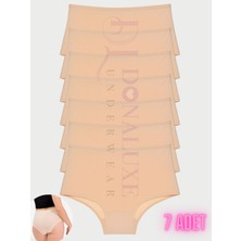 Donaluxe Kadın Yüksek Bel Külot Ten Pamuklu Yumuşak Kumaş 7'li Paket