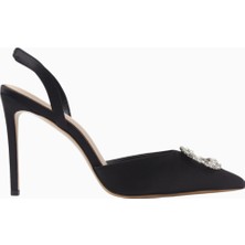 Nass Kyra 100 Kristal Tokalı, Saten Slingback Stiletto