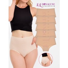 Donaluxe Kadın Yüksek Bel Ten Pamuklu Yumuşak Kumaş 5'li Paket Külot