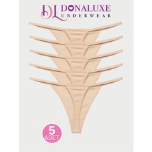 Donaluxe Kadın Tanga , Kadın Ipli Tanga Ten Pamuklu Yumuşak Kumaş 5'li