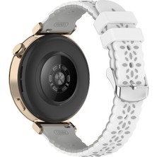 Dexmon Huawei Watch Gt4 - Gt5 - Gt6 41MM Uyumlu 18MM Çiçek Desenli Tokalı Silikon Kordon