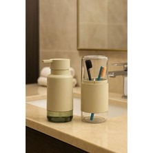 Brentino 2’li Sıvı Sabunluk ve Diş Fırçalık Seti Banyo Tezgah Üstü Düzenleyici Modern Şık Dayanıklı Kullanım