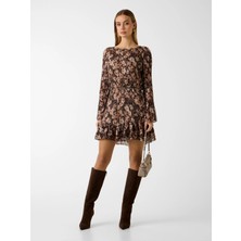 Guess Uzun Kollu Ilenia Pileli Kadın Çok Renkli Elbise W6RK37WJ712-PM66