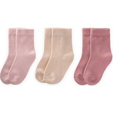 Cigit Üçlü Çocuk Çorabı 3-10 Yaş Kum, Pudra, Gül Kurusu