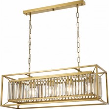 Avonni AV-1667-4Y-EB Eskitme Boya Modern Avize E27 Metal Kristal H: 60 cm, WxD: 80x22 cm