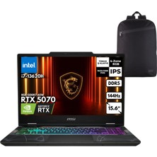 Lenovo Msı Cyborg 15 I7-13620H 40-Gbddr5 2 Tbssd RTX5070 (8GB-GDDR7-60W) 15.6" Fhd 144Hz Windows 10 Pro + Hmf Sırt Çantası B13WGKG-847XTRHMF55