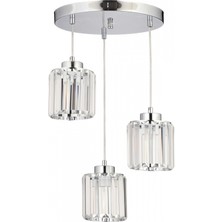 Avonni AV-7013-383-3Y-K Krom Kaplama Modern Avize E27 Metal Kristal 30 cm