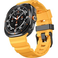 Alstrap Samsung Galaxy Watch Ultra Uyumlu Outdoor Metal Tokalı Spor Silikon Kordon