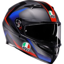 Agv K3 Mplk Striga Matt Black Blue Red Kapalı Kask