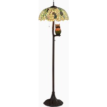 Home London Breeze El Yapımı Tiffany Vitray Baykuş Zemin Lambası