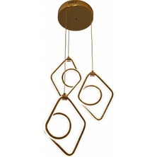 Avonni AV-7028-CRS9912-3YV Sarı Kaplama Modern Avize LED Metal 40 cm