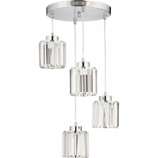 Avonni AV-7013-383-4Y-K Krom Kaplama Modern Avize E27 Metal Kristal 30 cm
