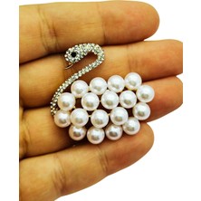 BB Bi Butik Shop Inci Taşlı Kuğu Broş